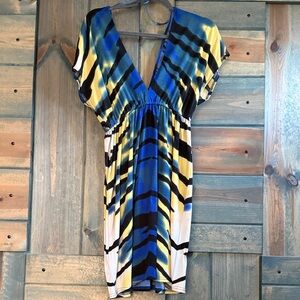 Vibrant Striped V-Neck Dress